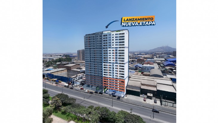 Fachada principal del proyecto Gran Central Colonial 2 - Etapa 2 en Cercado De Lima