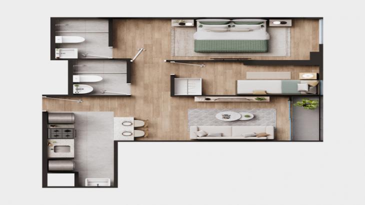 Plano del modelo 2D del proyecto Gran Central Colonial 2 - Etapa 2 en Cercado De Lima