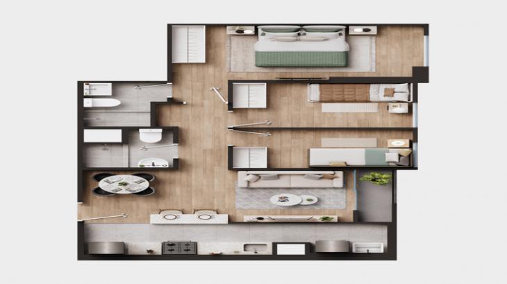 Plano del modelo 3D del proyecto Gran Central Colonial 2 - Etapa 2 en Cercado De Lima