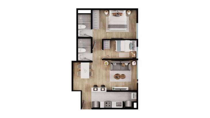 Plano del modelo 2D del proyecto Gran Jardín Ticino 2 - Etapa 2 en Santa Anita