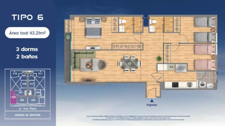 Plano del modelo 6 del proyecto LUNA en Jesus Maria