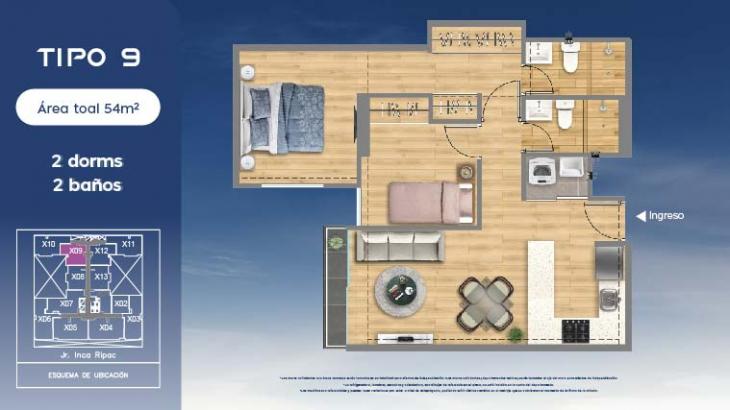 Plano del modelo 9 del proyecto LUNA en Jesus Maria