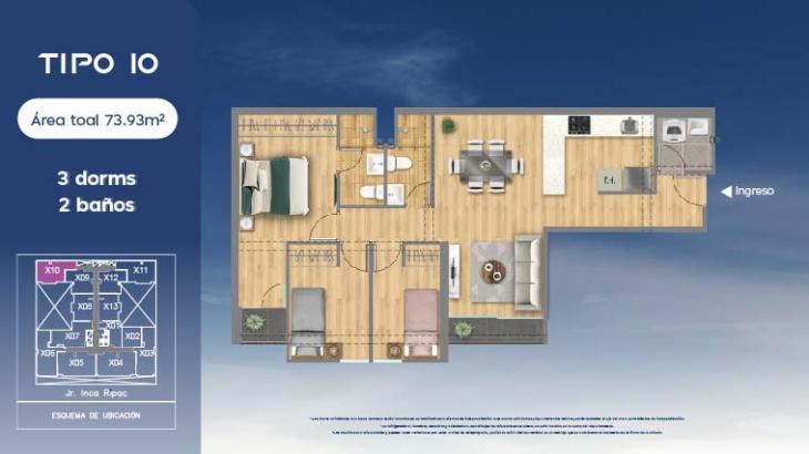 Plano del modelo 10 del proyecto LUNA en Jesus Maria