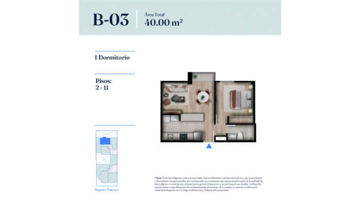 Plano del modelo Tipo B-03 del proyecto INDIGO en Barranco