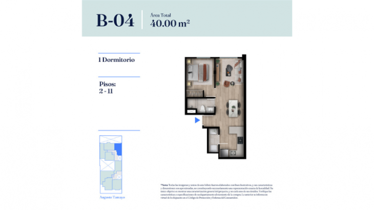 Plano del modelo Tipo B-04 del proyecto INDIGO en Barranco