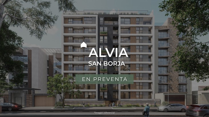 Fachada principal del proyecto Alvia en San Borja