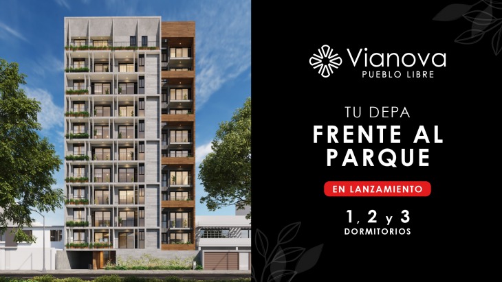 Fachada principal del proyecto VIANOVA en Pueblo Libre