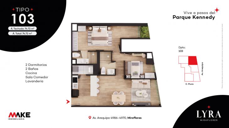Plano del modelo X103 del proyecto LYRA en Miraflores