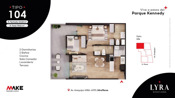 Plano del modelo X104 del proyecto LYRA en Miraflores