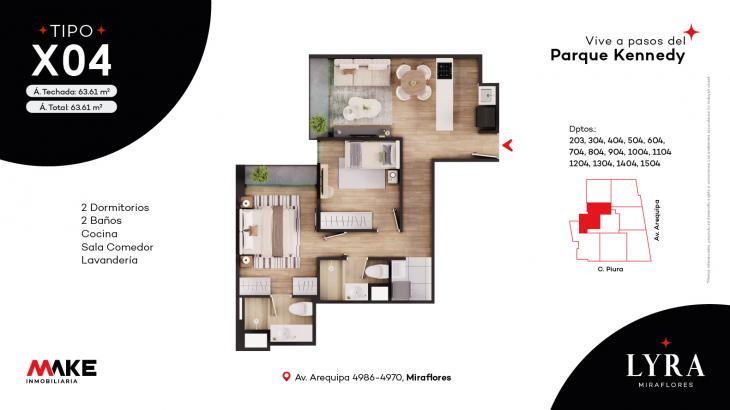 Plano del modelo X04 del proyecto LYRA en Miraflores