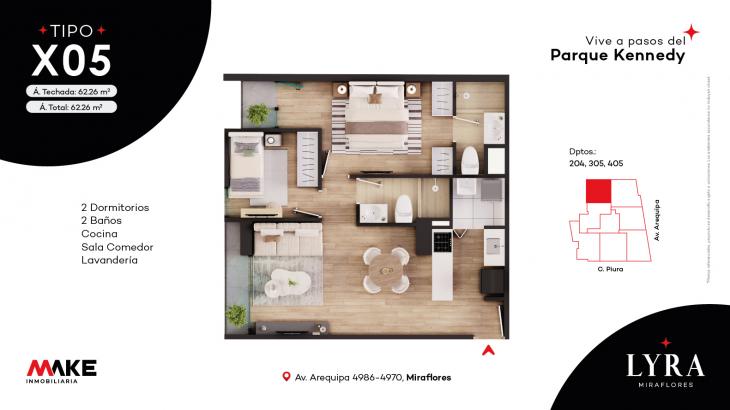 Plano del modelo X05 del proyecto LYRA en Miraflores