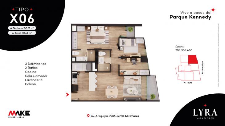 Plano del modelo X06 del proyecto LYRA en Miraflores