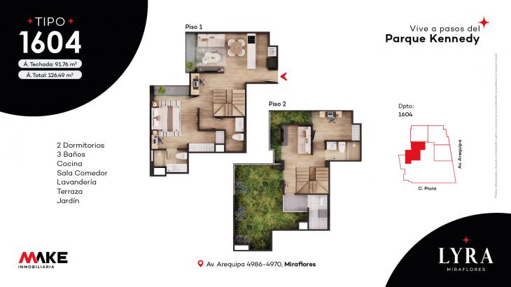 Plano del modelo X1604 del proyecto LYRA en Miraflores
