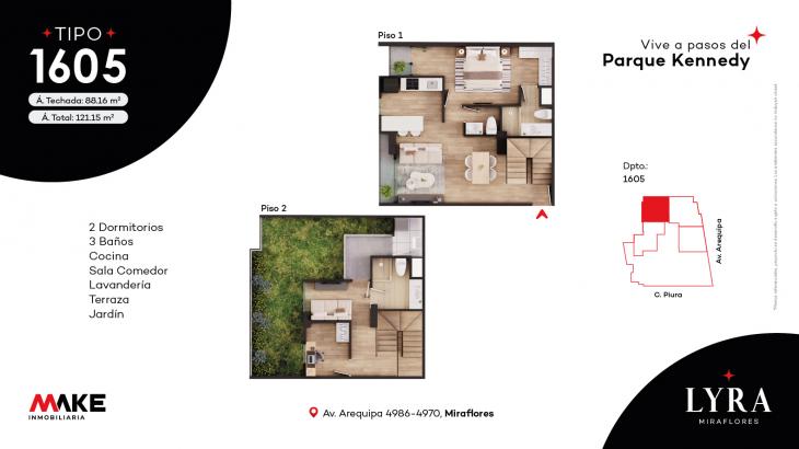 Plano del modelo X1605 del proyecto LYRA en Miraflores