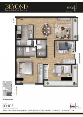 Plano del modelo TIPO 4 del proyecto BEYOND en Jesus Maria