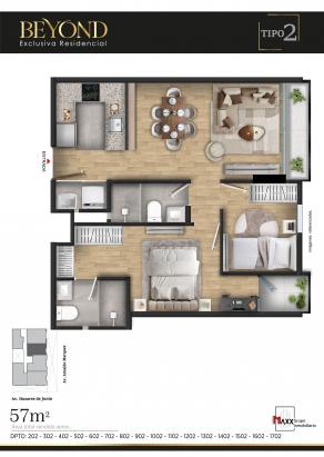 Plano del modelo TIPO 2 del proyecto BEYOND en Jesus Maria