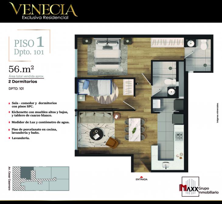Plano del modelo 101 del proyecto VENECIA en Lince