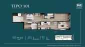 Plano del modelo 101 del proyecto BORGOÑO 355 en Miraflores