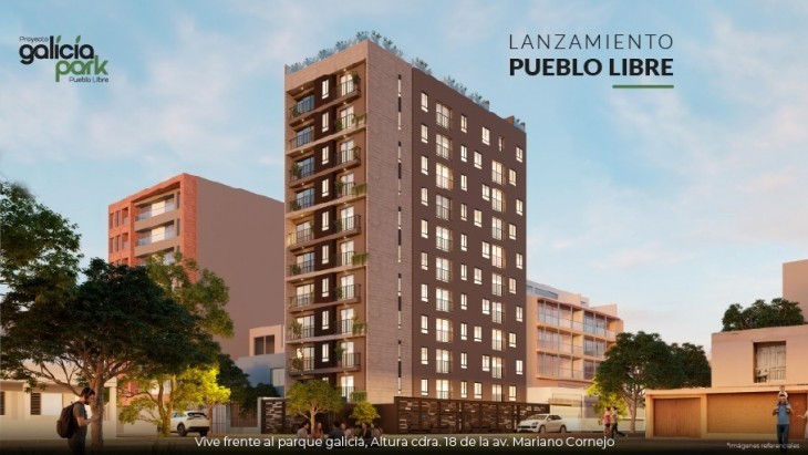 Fachada principal del proyecto Galicia Park en Pueblo Libre