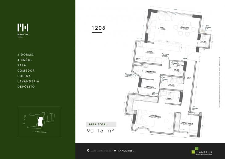 Plano del modelo Tipo 8 del proyecto Mirahome en Miraflores