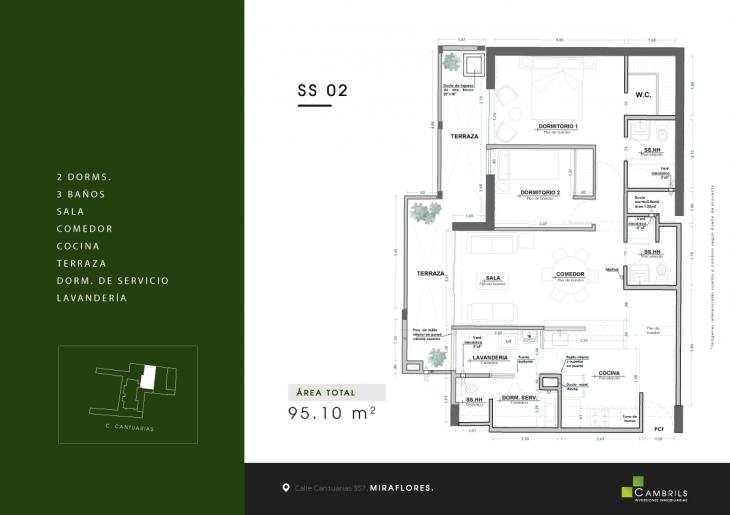 Plano del modelo Tipo 5 del proyecto Mirahome en Miraflores