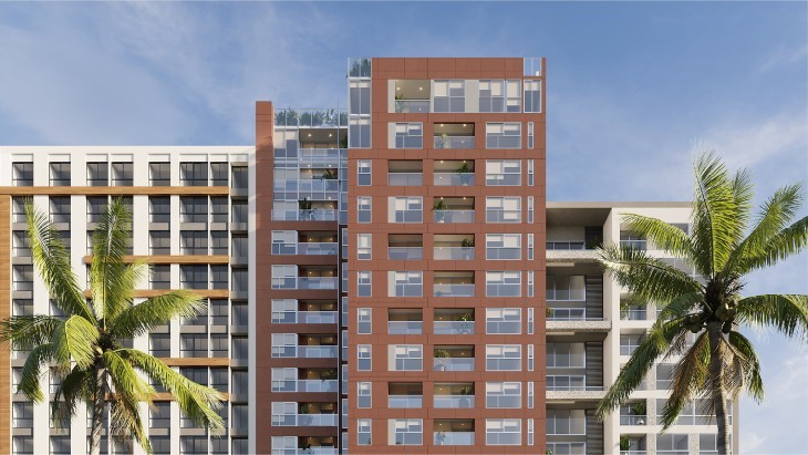 Fachada principal del proyecto Javier Prado Oeste 2168 en San Isidro