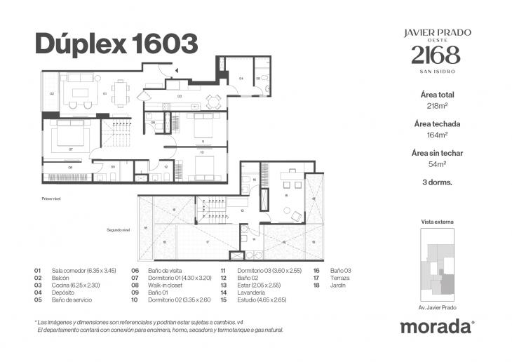 Plano del modelo X-11 del proyecto Javier Prado Oeste 2168 en San Isidro