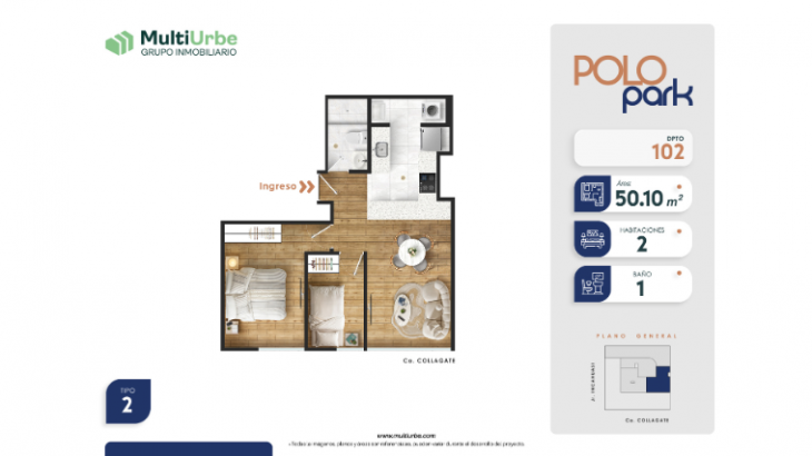 Plano del modelo Tipo 2 del proyecto Polo Park en San Miguel