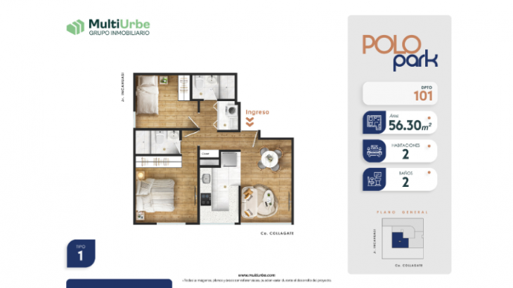 Plano del modelo Tipo 1 del proyecto Polo Park en San Miguel
