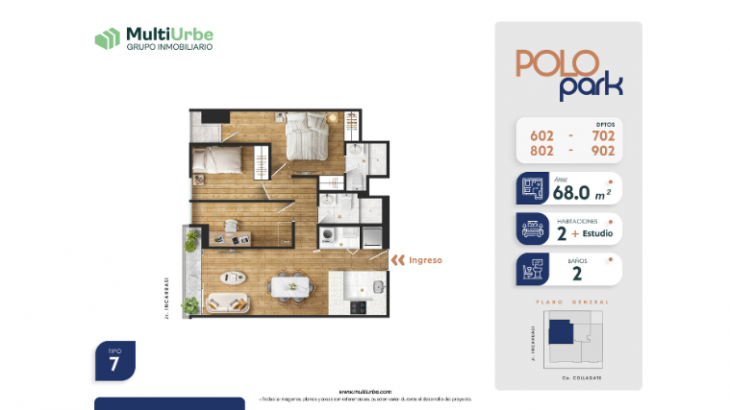 Plano del modelo Tipo 7 del proyecto Polo Park en San Miguel