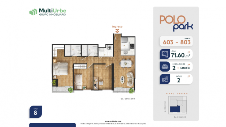 Plano del modelo Tipo 8 del proyecto Polo Park en San Miguel