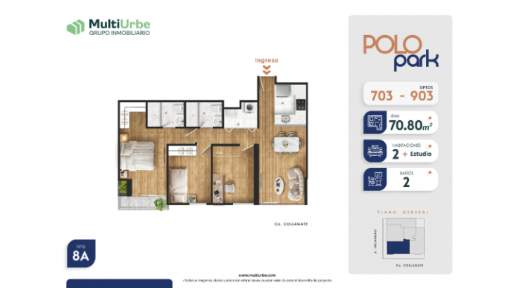 Plano del modelo Tipo 8A del proyecto Polo Park en San Miguel