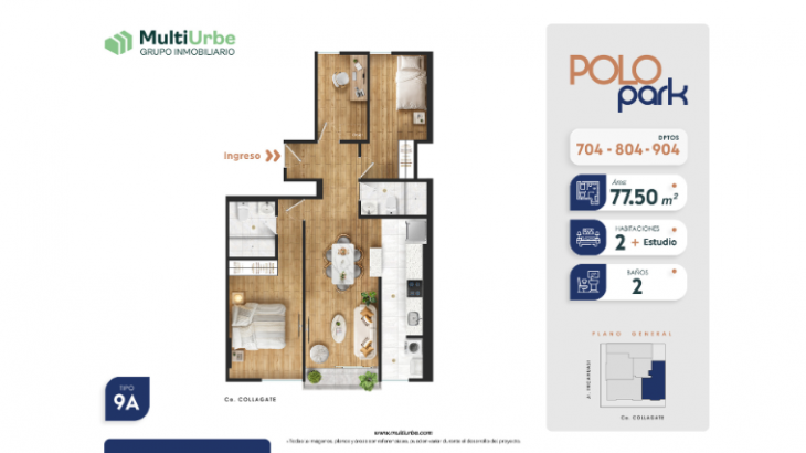 Plano del modelo Tipo 9A del proyecto Polo Park en San Miguel