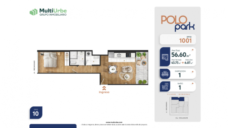 Plano del modelo Tipo 10 del proyecto Polo Park en San Miguel