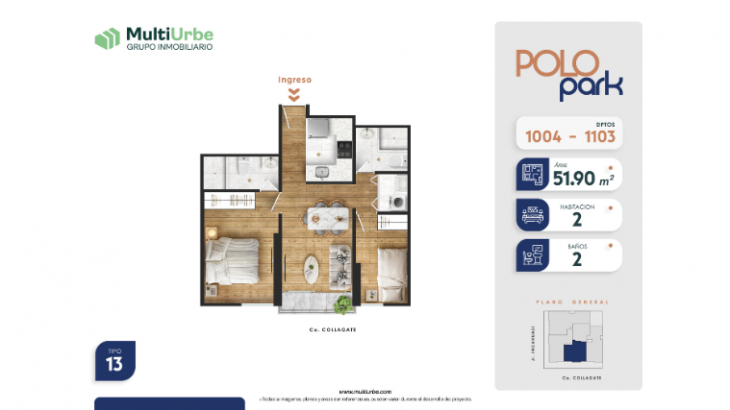 Plano del modelo Tipo 13 del proyecto Polo Park en San Miguel