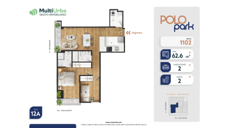 Plano del modelo Tipo 12A del proyecto Polo Park en San Miguel