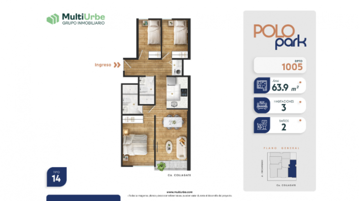 Plano del modelo Tipo 14 del proyecto Polo Park en San Miguel