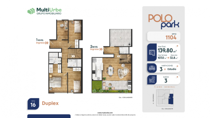 Plano del modelo Tipo 16 del proyecto Polo Park en San Miguel