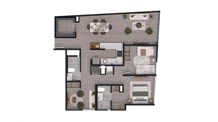 Plano del modelo X01 del proyecto BLEND en San Miguel