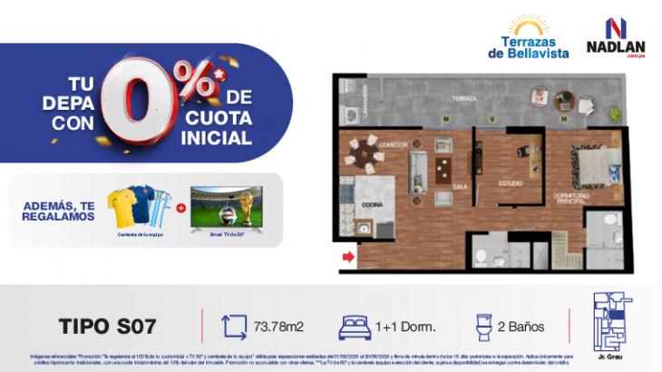 Plano del modelo S07 del proyecto TERRAZAS DE BELLAVISTA en Bellavista