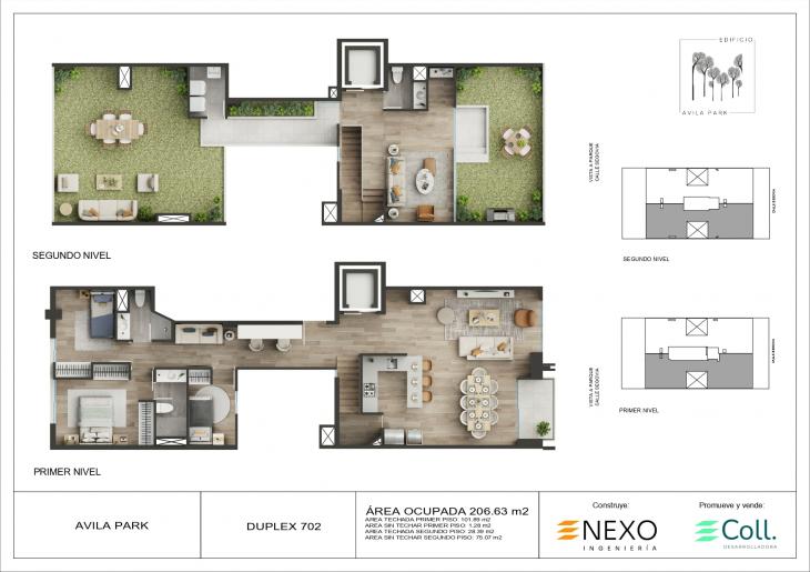 Plano del modelo X08 del proyecto Ávila Park en Santiago De Surco