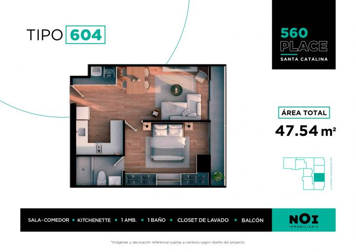 Plano del modelo X604 del proyecto 560 Place en La Victoria