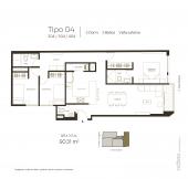 Plano del modelo TIPO 4 del proyecto SEIKA en San Borja