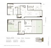 Plano del modelo TIPO 4 del proyecto SEIKA en San Borja