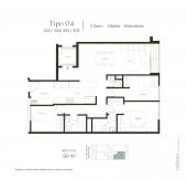 Plano del modelo TIPO 4 del proyecto EIKO en San Borja