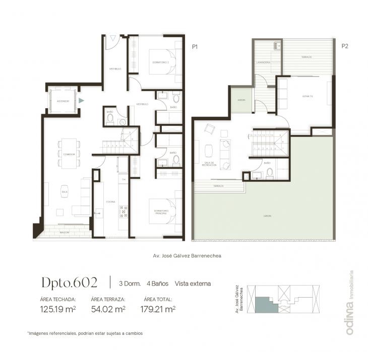 Plano del modelo TIPO 2 del proyecto EIKO en San Borja