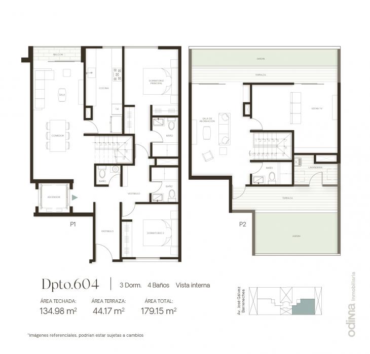 Plano del modelo TIPO 4 del proyecto EIKO en San Borja