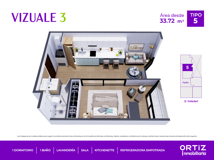 Plano del modelo X05 del proyecto Vizuale 3 en Lince