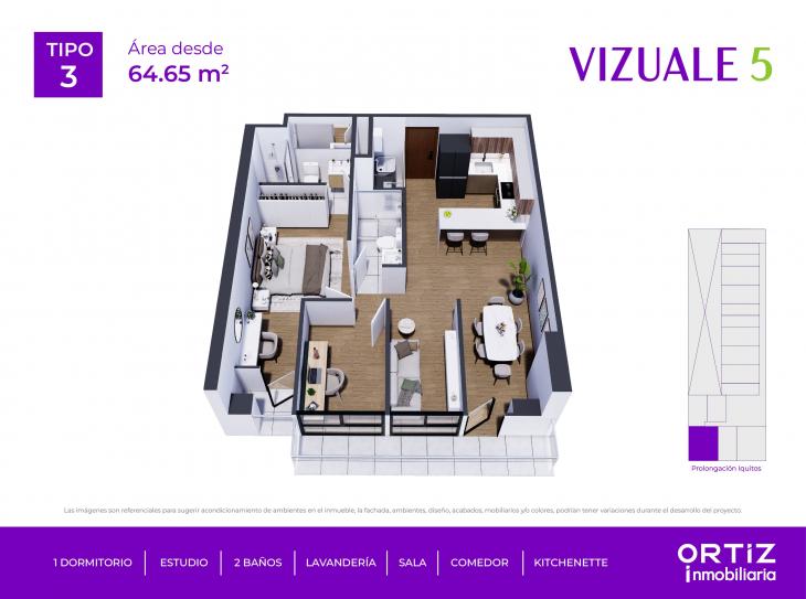 Plano del modelo X03 del proyecto Vizuale 5 en Lince