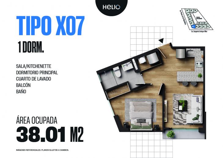 Plano del modelo X07 del proyecto HELIO SANTA BEATRIZ en Cercado De Lima